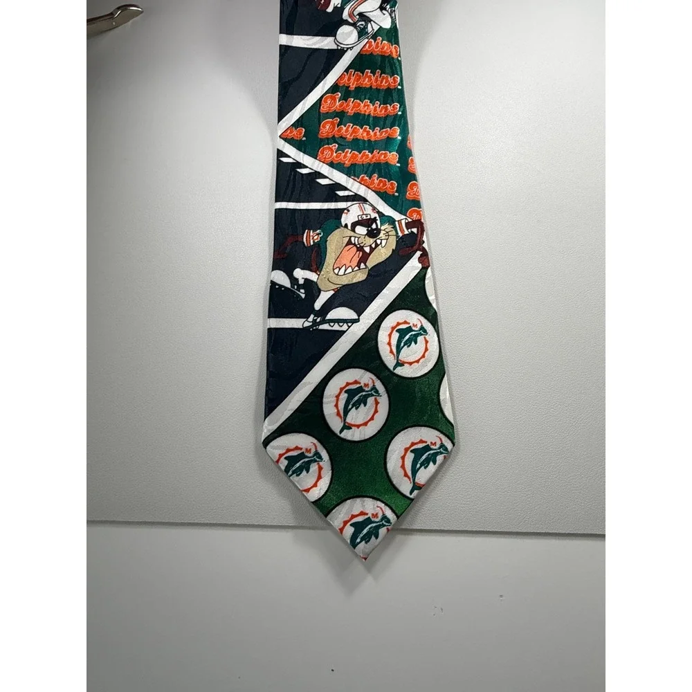 Vintage 1993 Looney Tunes Miami Dolphins‎ NFL Mens Necktie